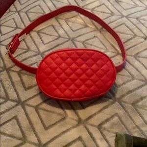 red waist purse